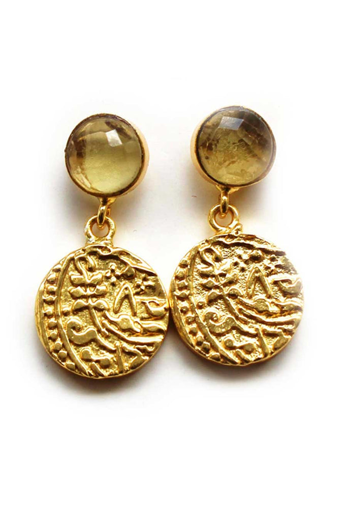 Reclaimed Vintage limited edition coin drop earrings in gold | ASOS
